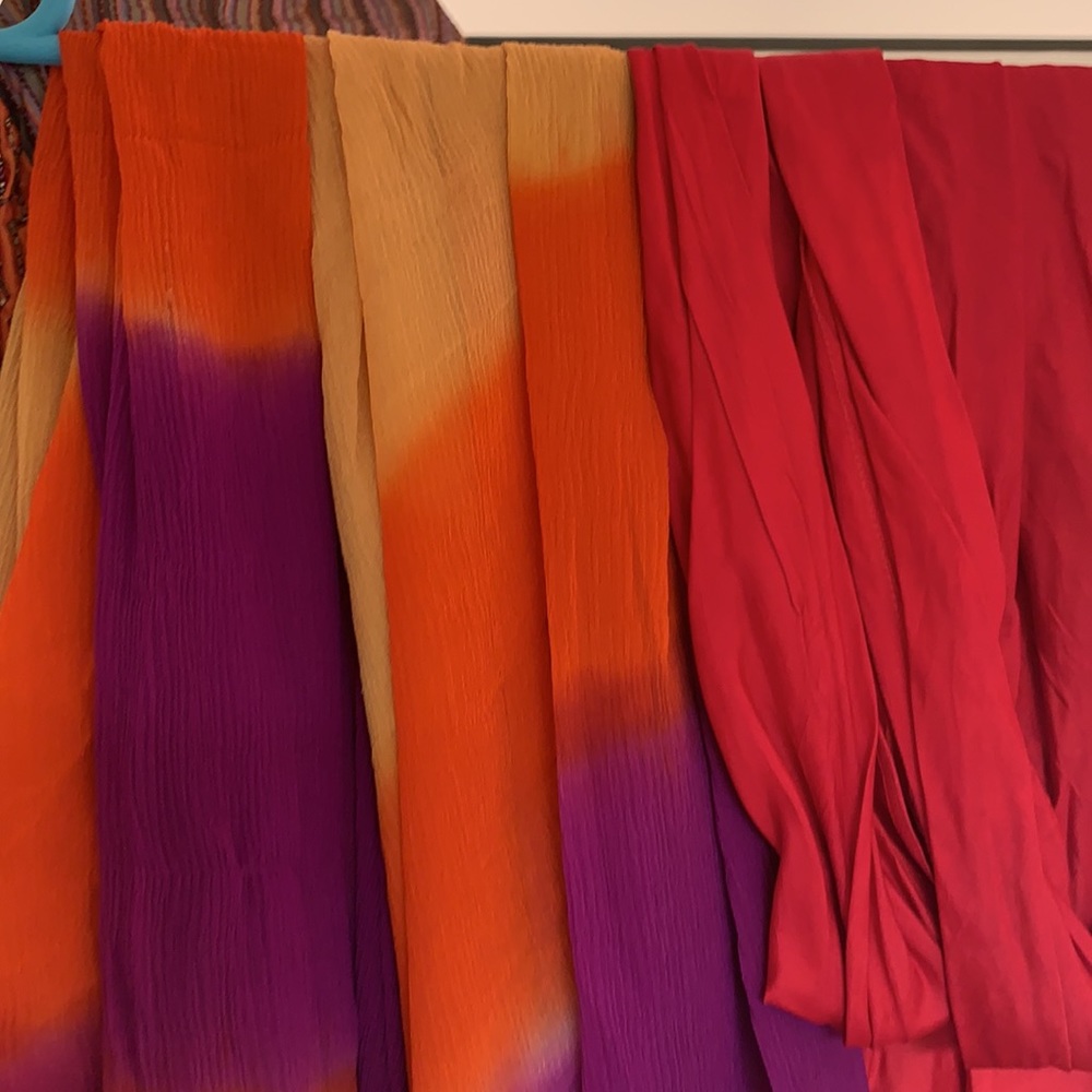 FESTIVE ORANGE A LINE KURTA:knee length with heavy all over zardozi work. - Picture 9 of 13